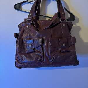 Andrew Marc New York Red Leather Satchel Handbag